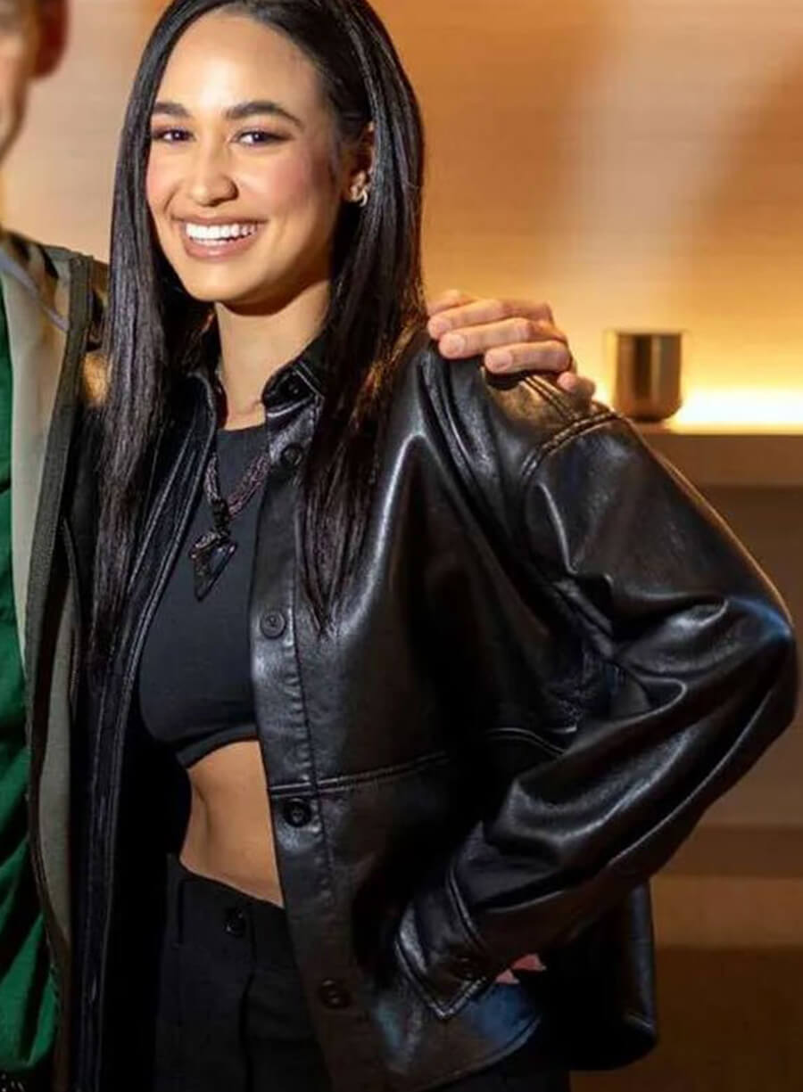 Harpoon Claudia Inspired Black Leather Jacket - How The Gringo Stole Christmas Style