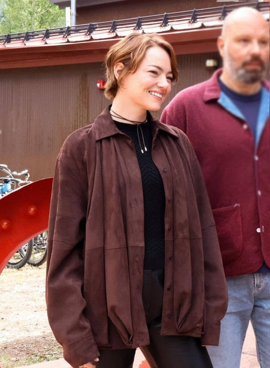 Harpoon Michelle Inspired Brown Leather Jacket - Bugonia Style