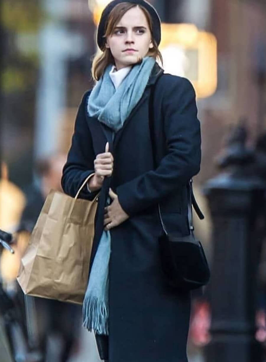 Harpoon Emma Watson Inspired Black Wool Fabric Coat