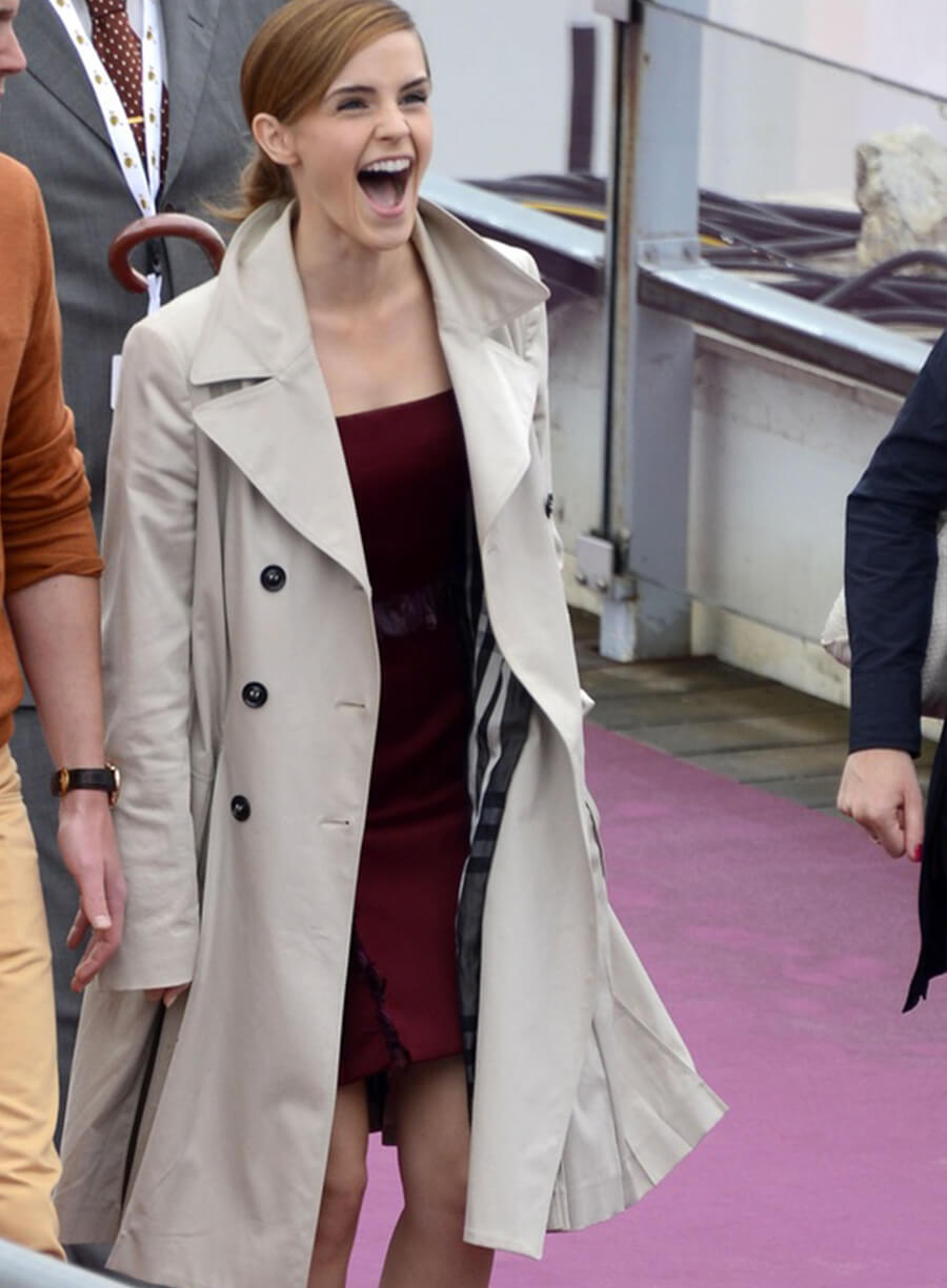 Harpoon Emma Watson Inspired White Cotton Fabric Coat