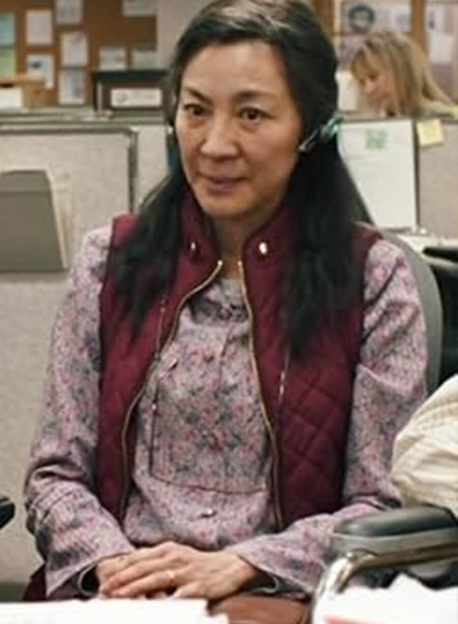 Harpoon Evelyn Wang Inspired Pink Leather Jacket - Everything Everywhere All at Once Style