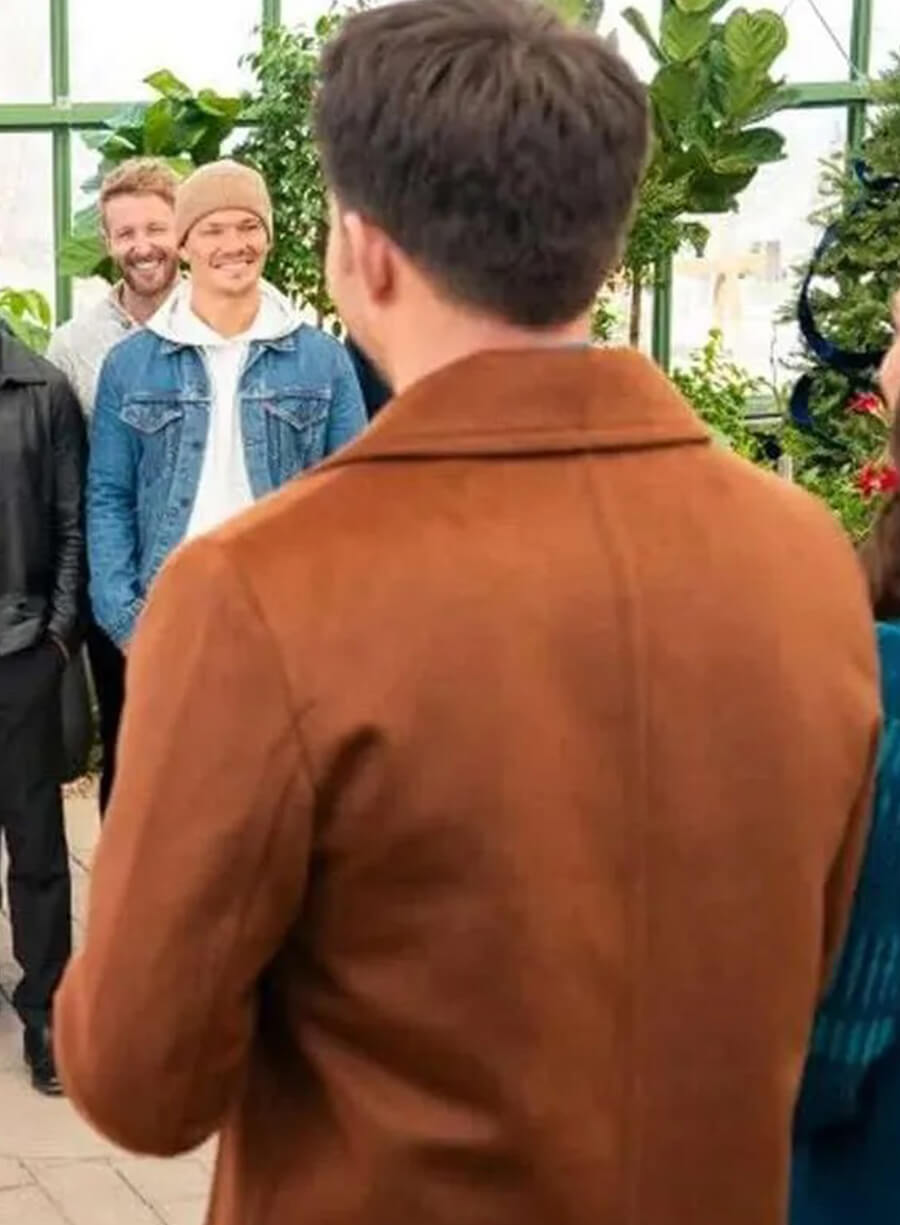 Harpoon Jonathan Bennett Inspired Brown Coat - Finding Mr. Christmas Style