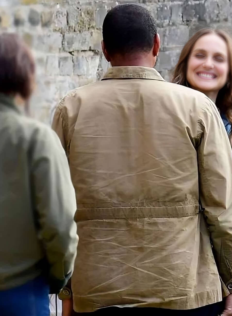 Harpoon Laz Alonso Inspired Beige Cotton Fabric Cotton Jacket - Fountain of Youth 2025 Style