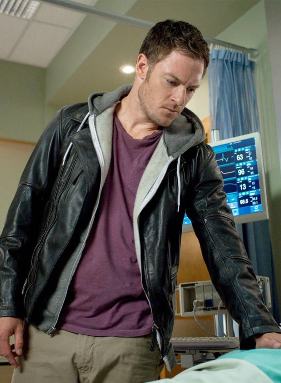 Harpoon Gadreel Inspired Black Real Leather Biker Jacket - Supernatural Tv Series Style