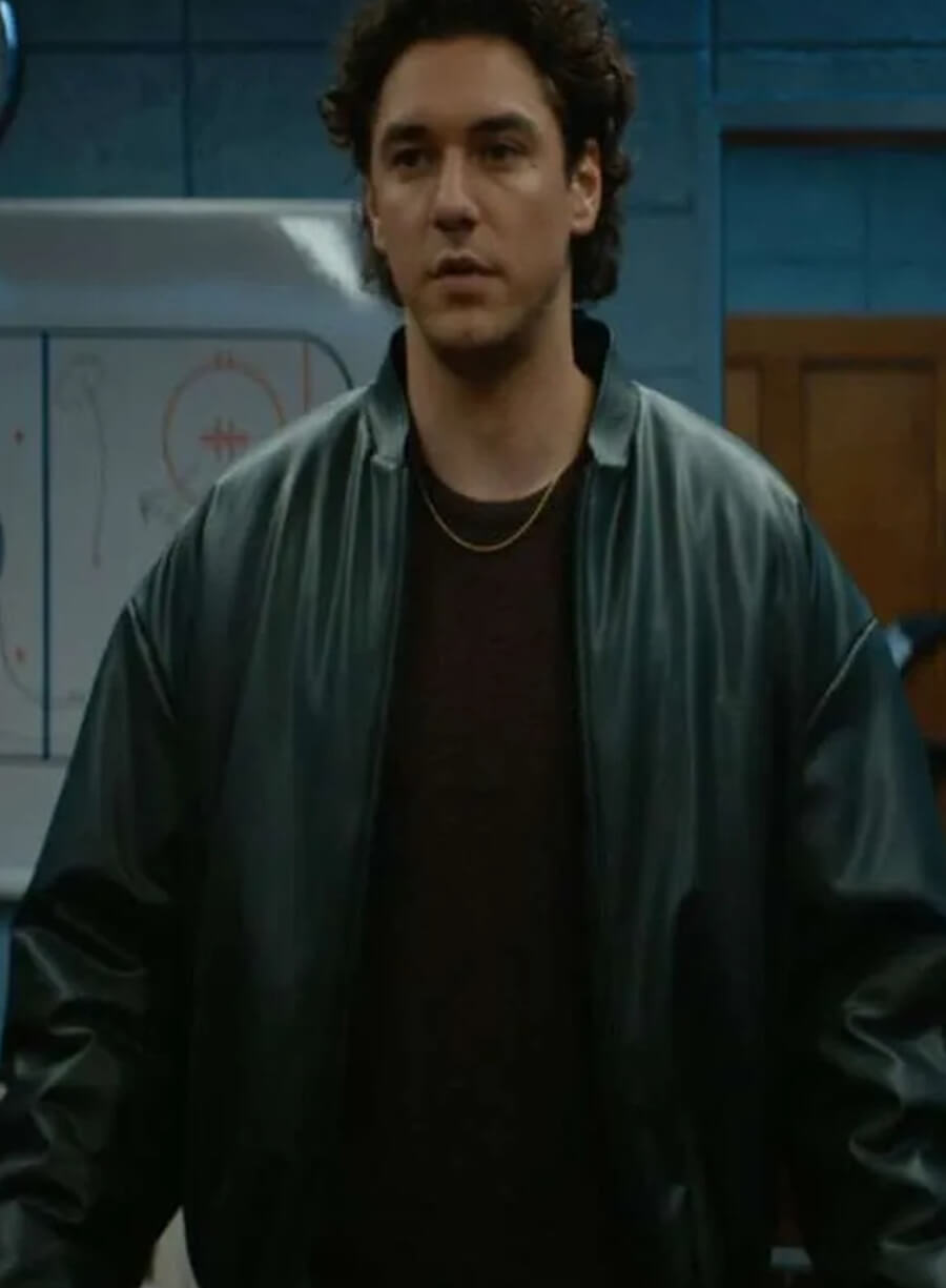 Harpoon Garrett Graham Inspired Black Real Leather Bomber Jacket - Off Campus Style