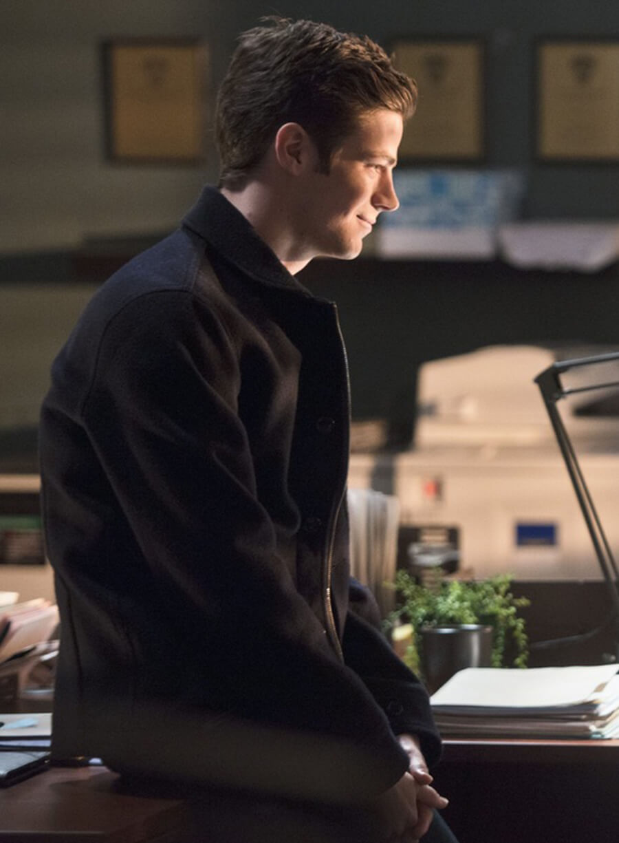 Harpoon Barry Allen Inspired Black Wool Jacket - The Flash Style