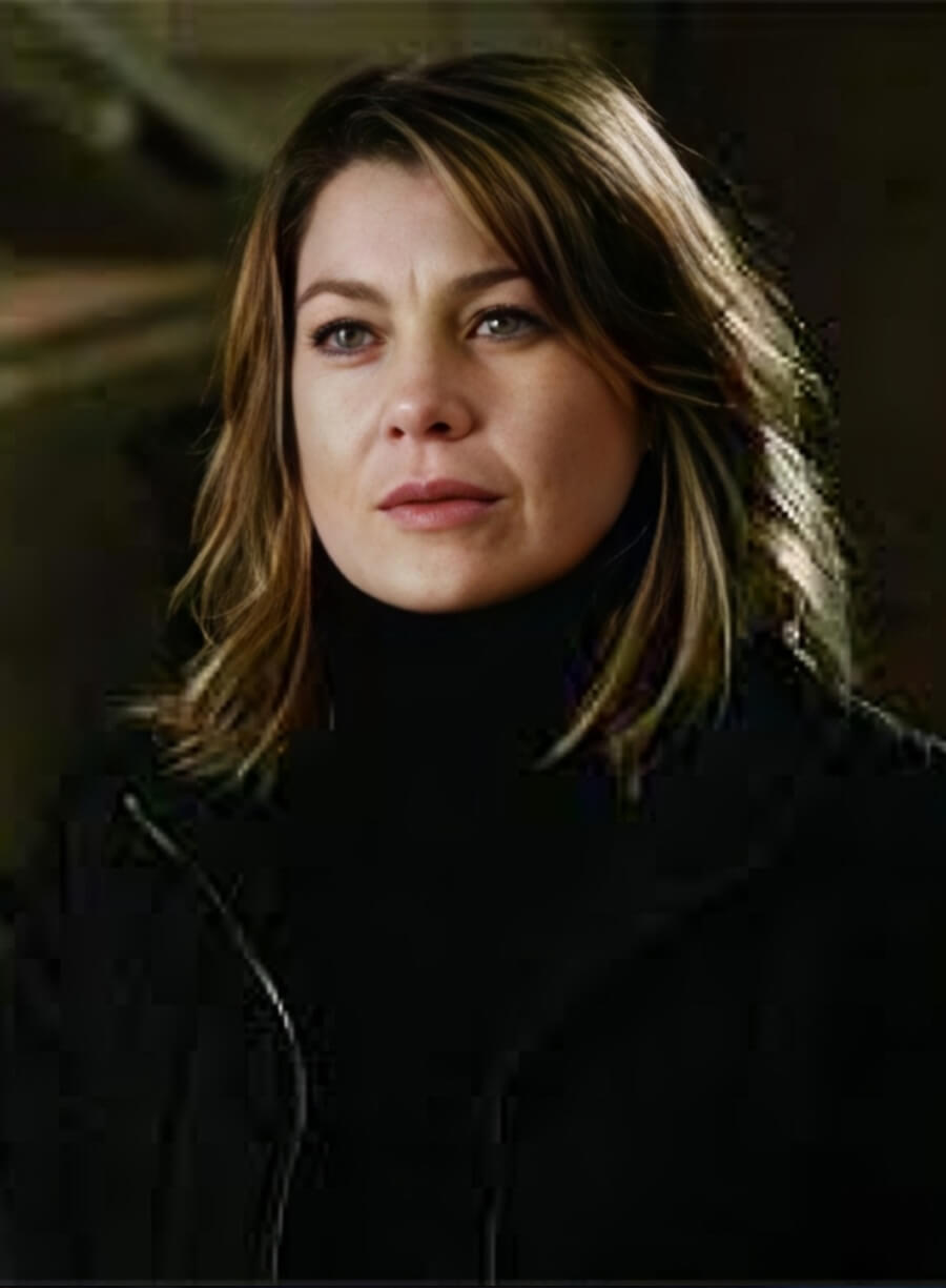 Harpoon Dr. Meredith Grey Inspired Black Leather Jacket - Grey's Anatomy Style