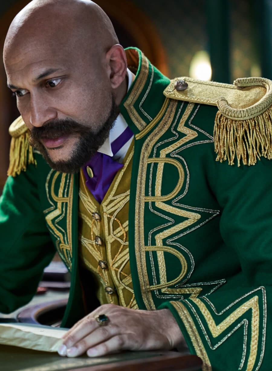 Harpoon Gustafson Inspired Green Wool Fabric Coat - Jingle Jangle: A Christmas Journey Style