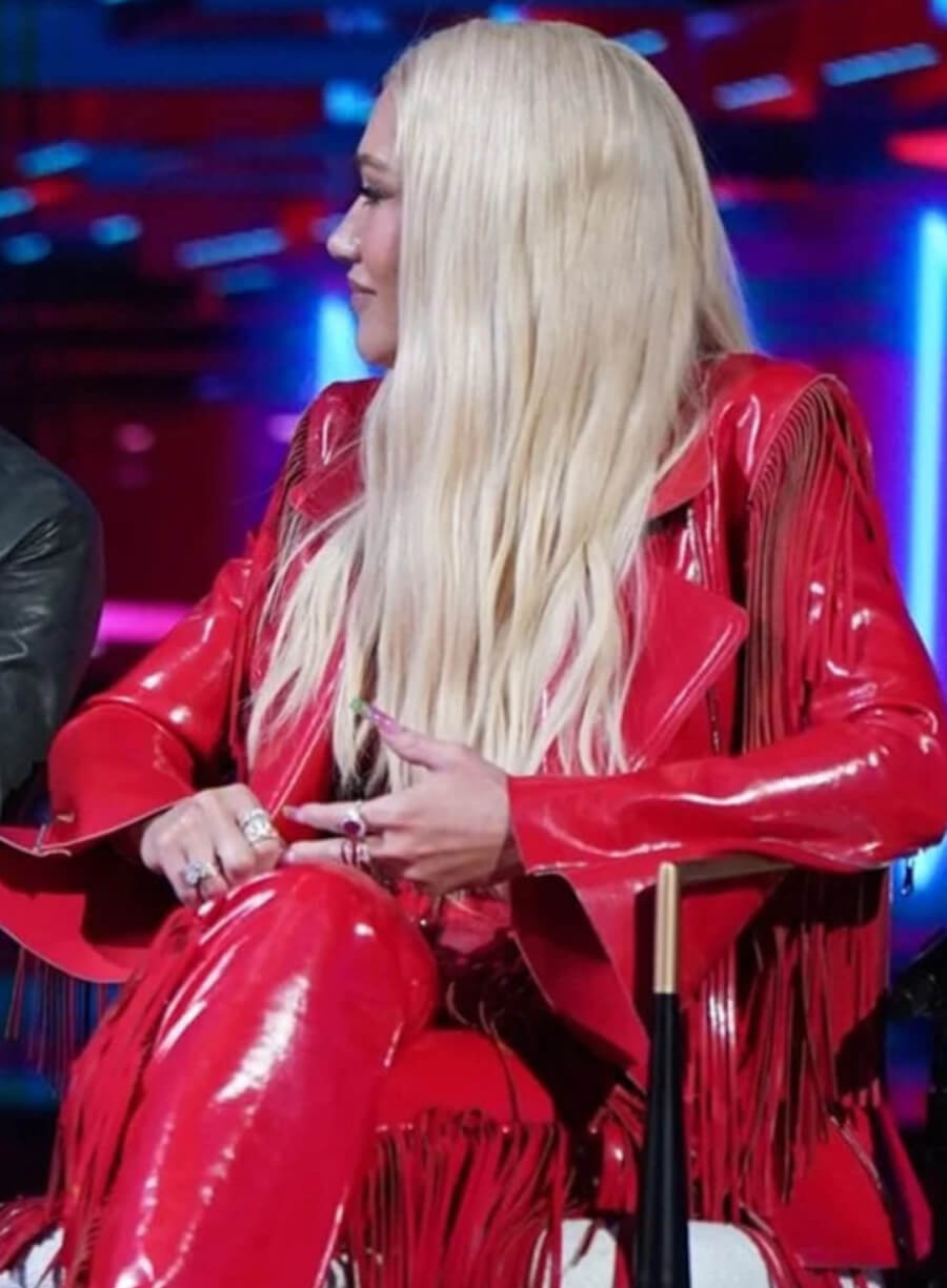 Harpoon Gwen Stefani Inspired Red Leather Jacket - The Voice Style