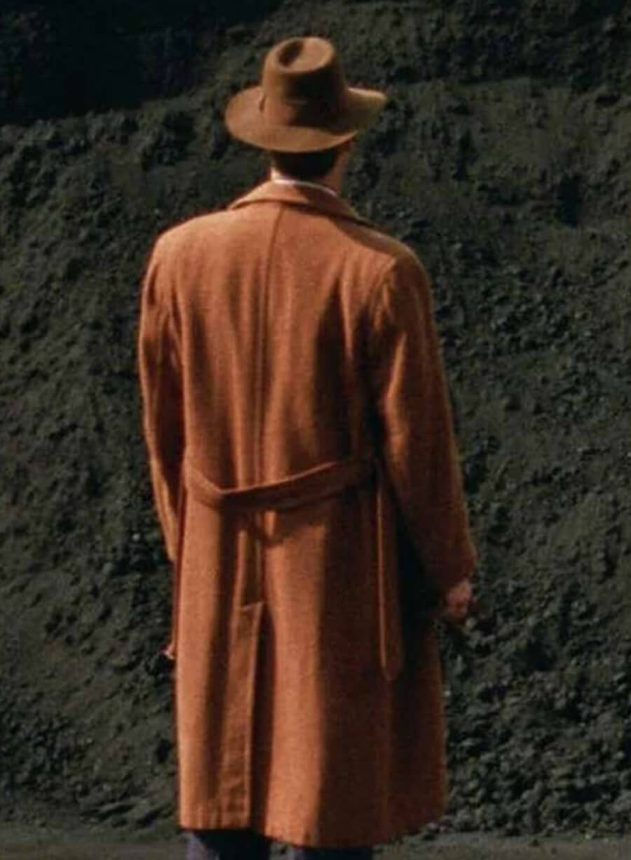 Harpoon Harrison Lee Van Buren Inspired Brown Wool Fabric Coat - The Brutalist 2024 Style