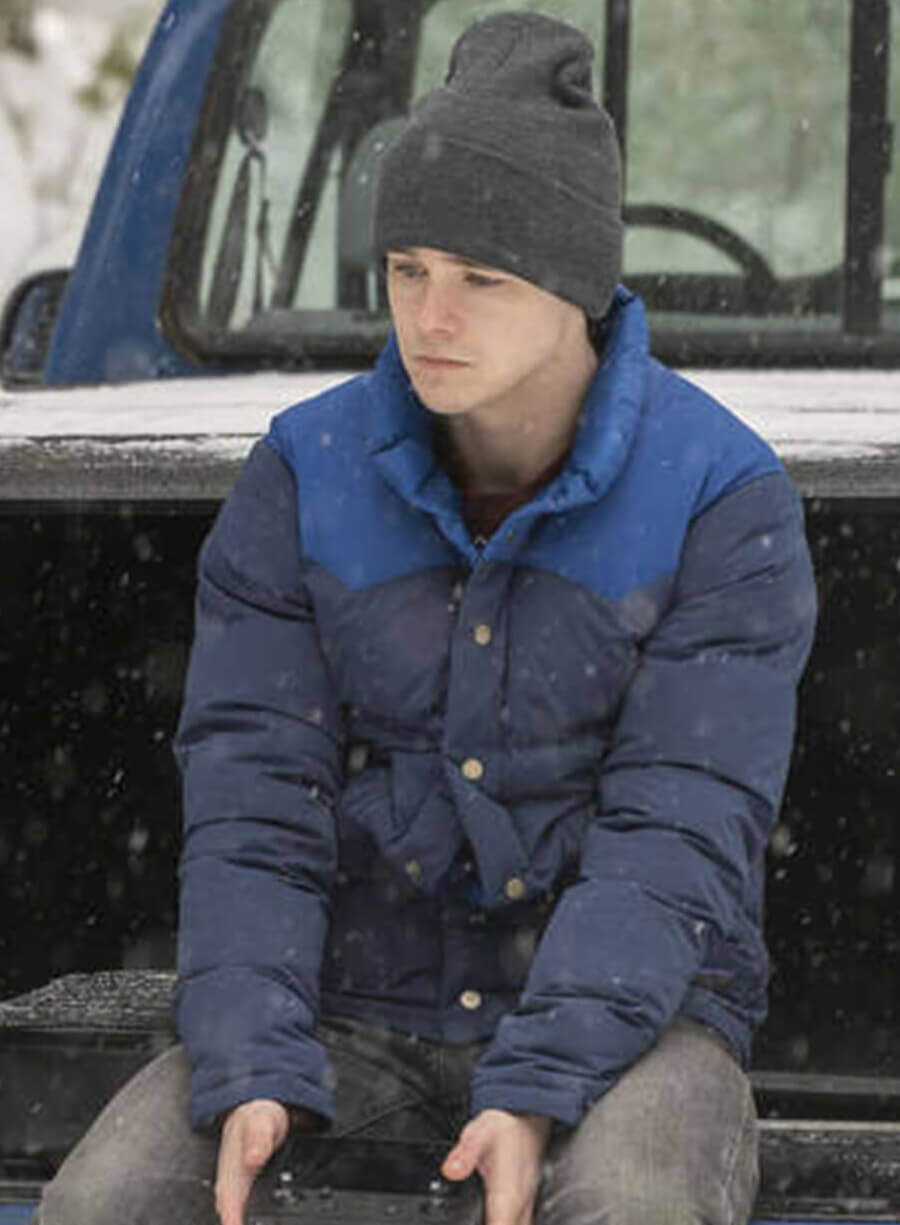 Harpoon Harrison Morgan Inspired Blue Parachute Fabric Leather Jacket - Dexter New Blood Style