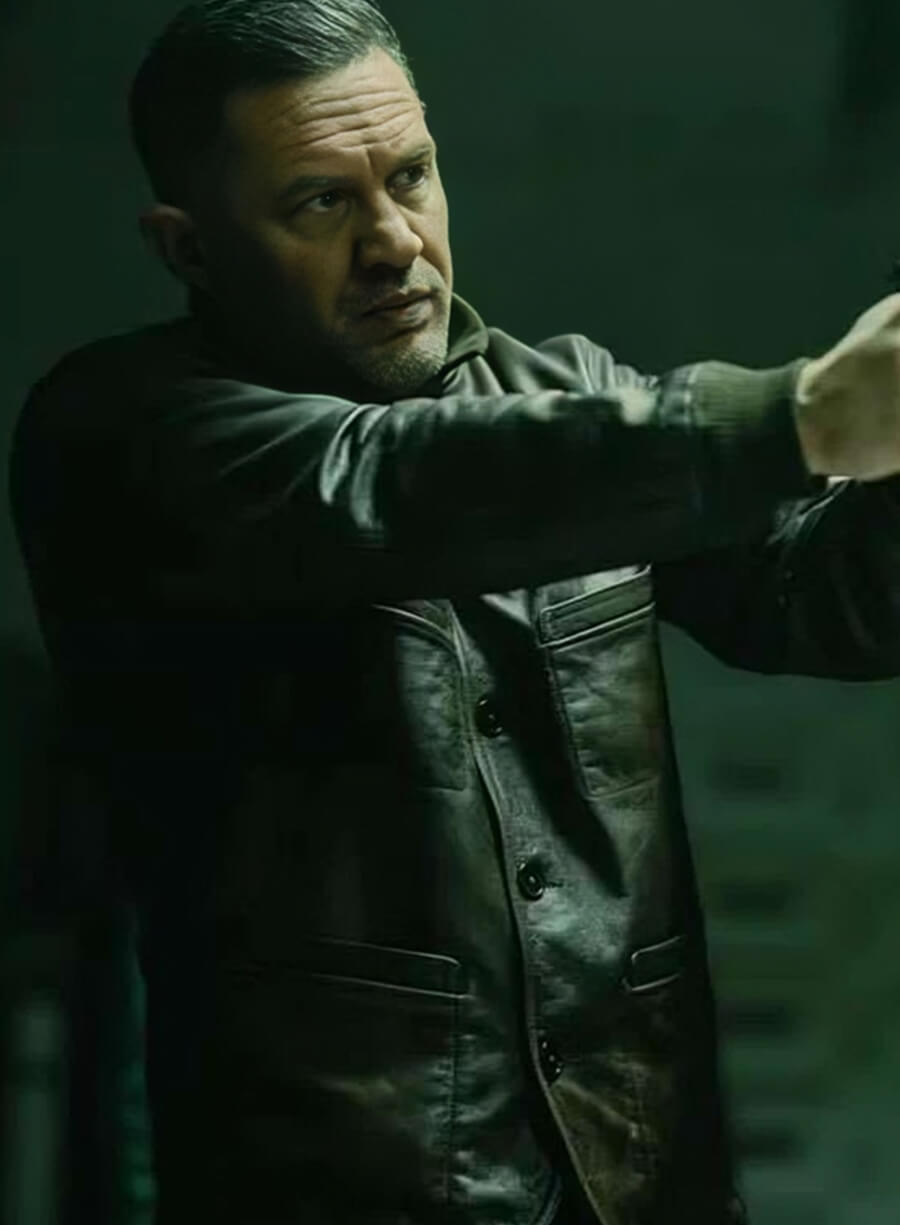 Harpoon Tom Hardy Inspired Black Real Leather Leather Jacket - MobLand Tv Series Style