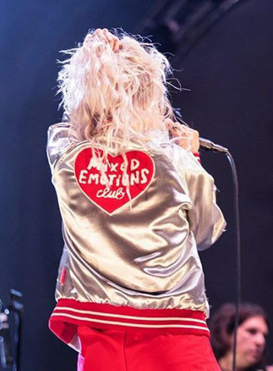 Harpoon Hayley Williams Satin Inspired White Leather Jacket
