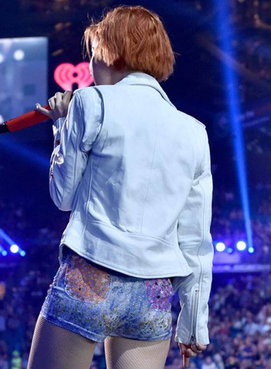 Harpoon Hayley Williams Inspired White Leather Jacket