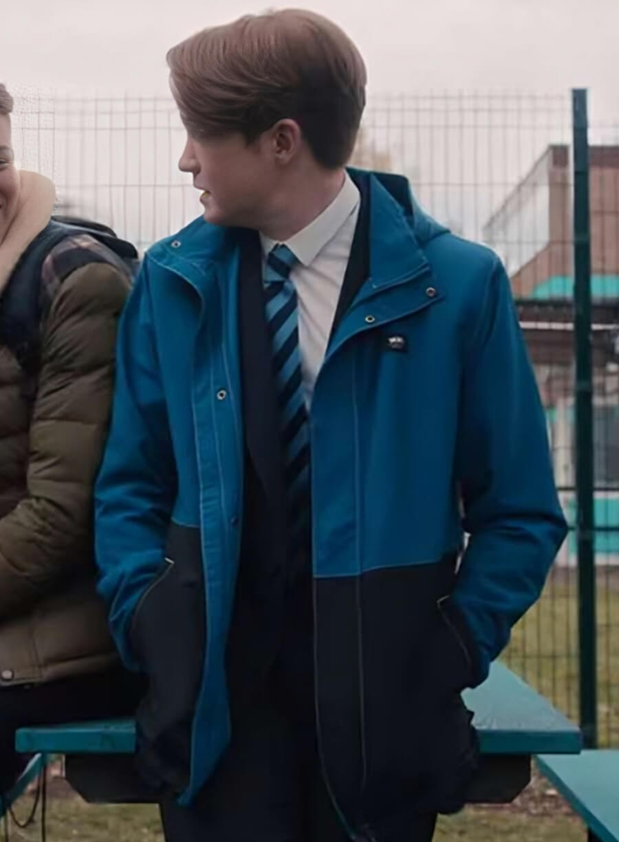 Harpoon Nick Nelson Inspired Blue Cotton Fabric Hooded Jacket - Heartstopper Style