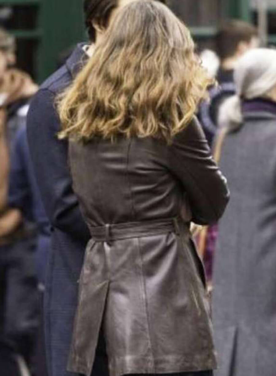 Harpoon Helen Webb Inspired Brown Real Leather Coat - Black Doves 2024 Style
