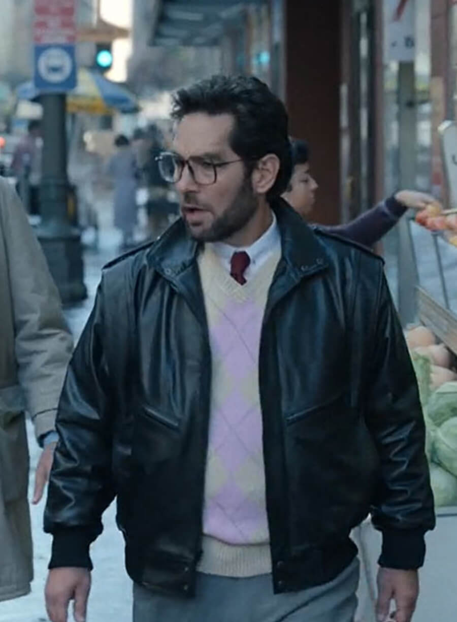 Harpoon Herschkopf Inspired Black Leather Jacket - The Shrink Next Door Style