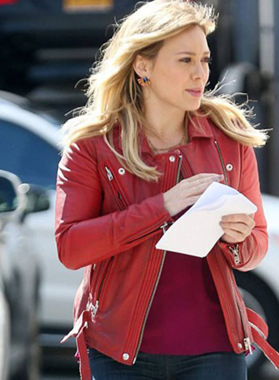 Harpoon Hilary Duff Inspired Red Leather Jacket