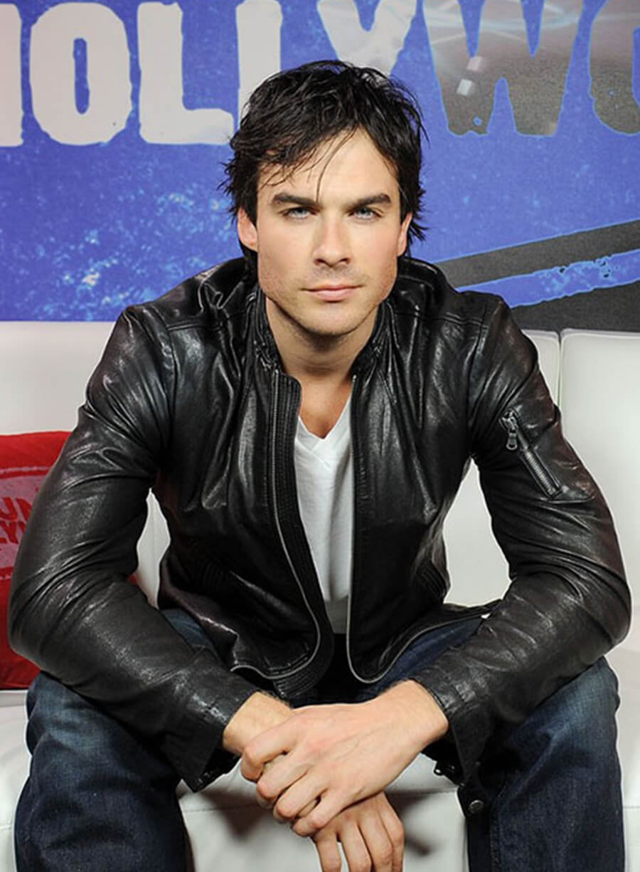Harpoon Ian Somerhalder Inspired Black Leather Jacket