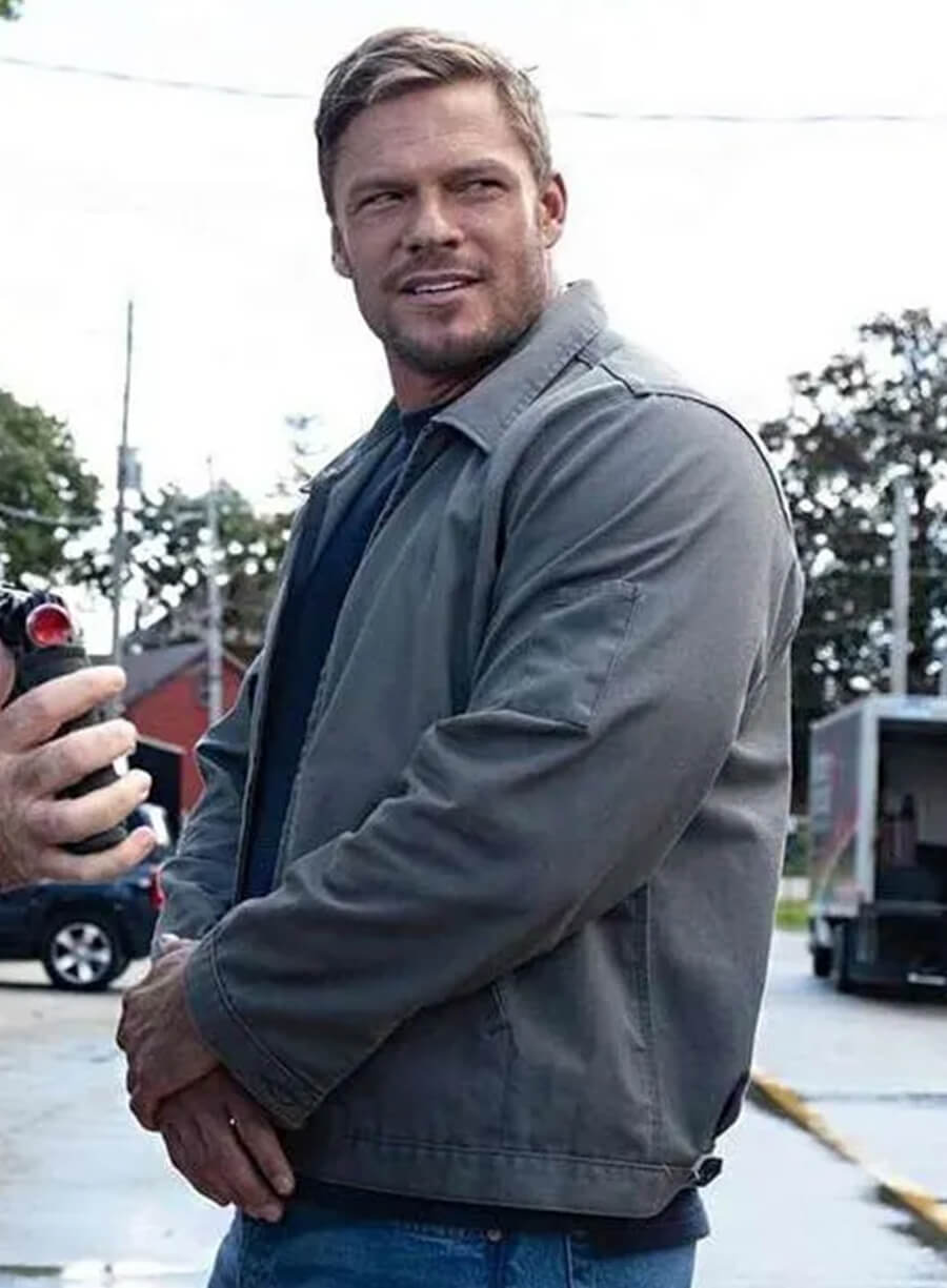 Harpoon Jack Reacher Inspired Grey Cotton Jacket - Reacher S02 Style