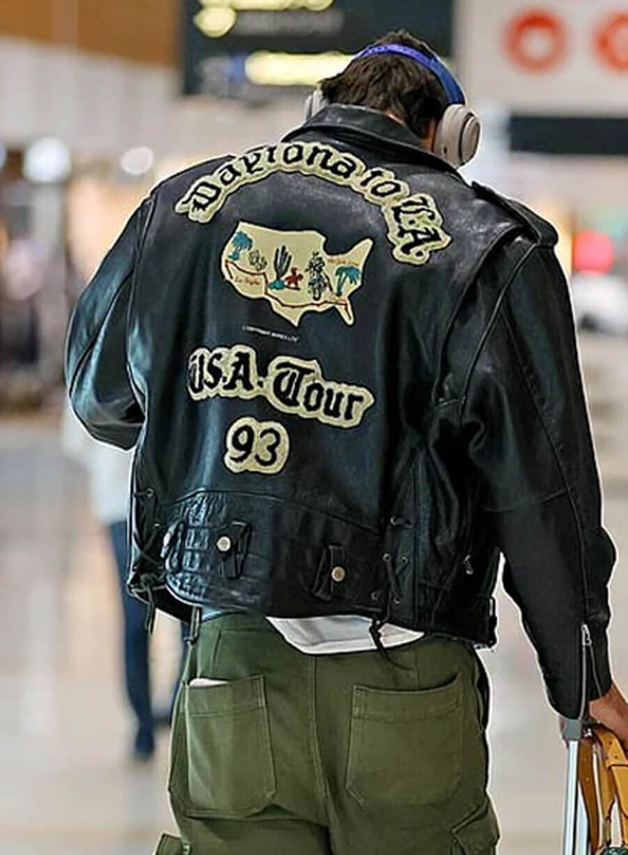 Harpoon Jacob Elordi Motorcycle Inspired Black Real Leather Biker Jacket