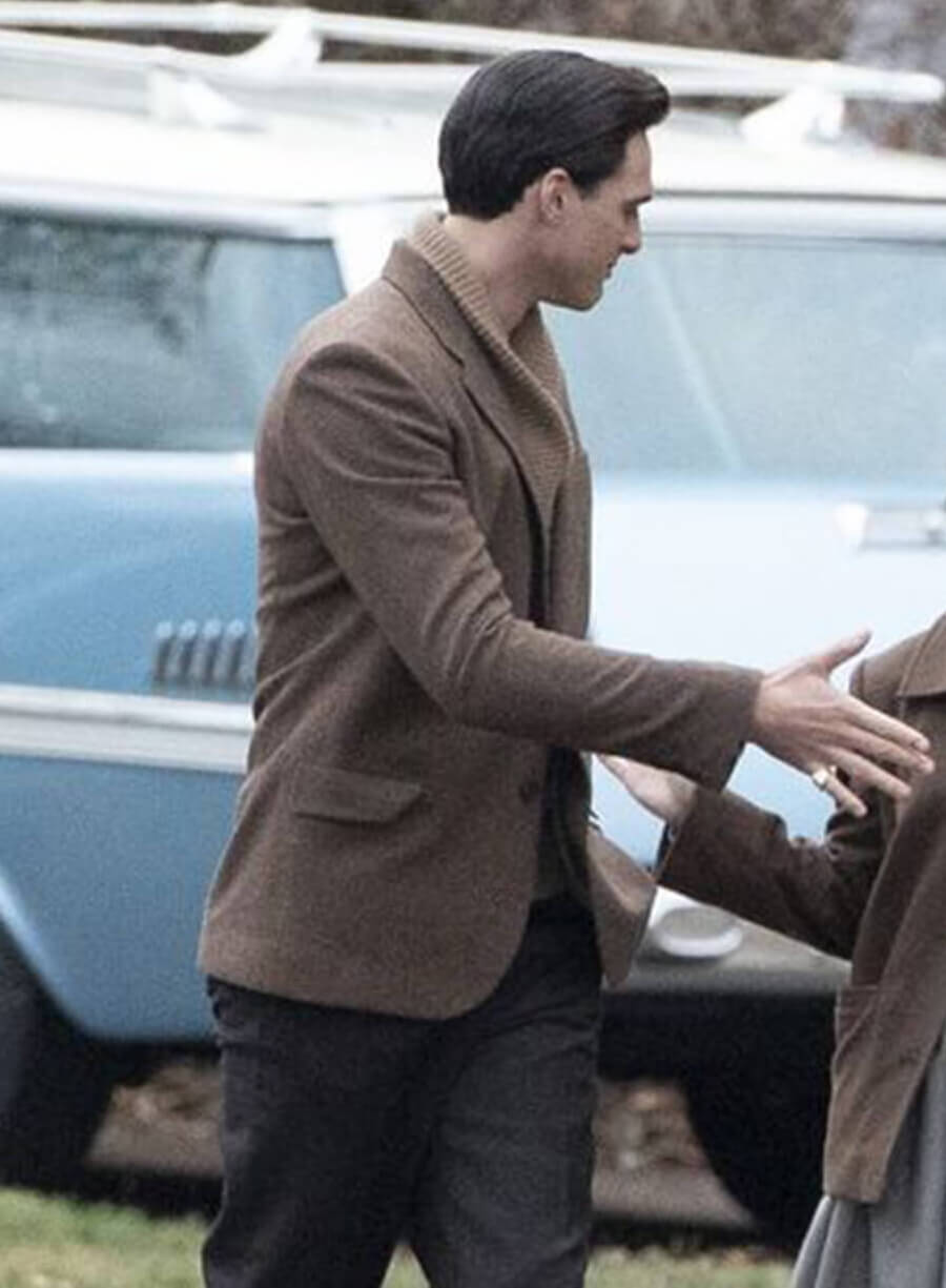Harpoon Jacob Elordi Blazer Inspired Brown Wool Fabric Wool Jacket