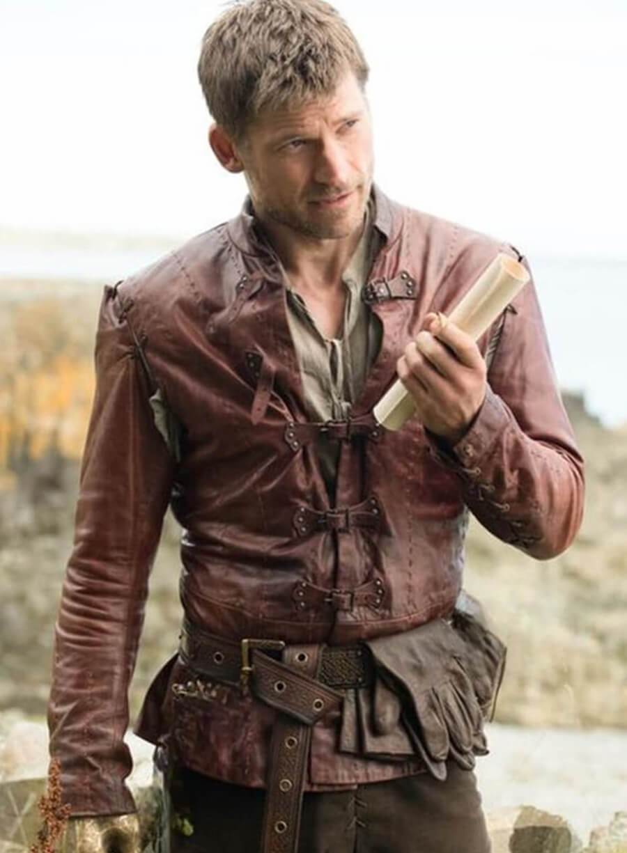 Harpoon Jaime Lannister Inspired Maroon Real Leather Leather Jacket - Game Of Thrones Style