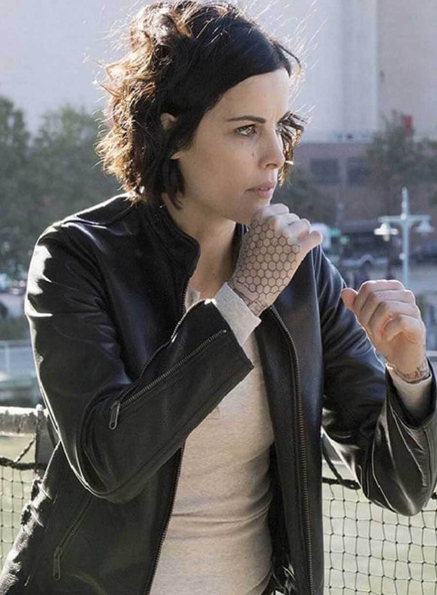 Harpoon Jane Doe Inspired Black Real Leather Leather Jacket - Blindspot Tv Series Style