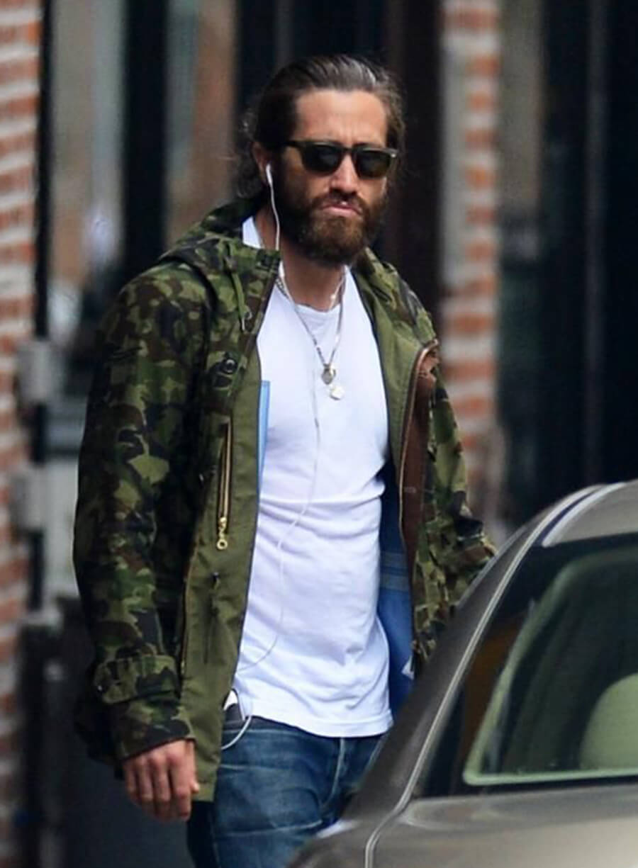 Harpoon Jake Gyllenhaal Camouflage Inspired Green Cotton Hooded Jacket