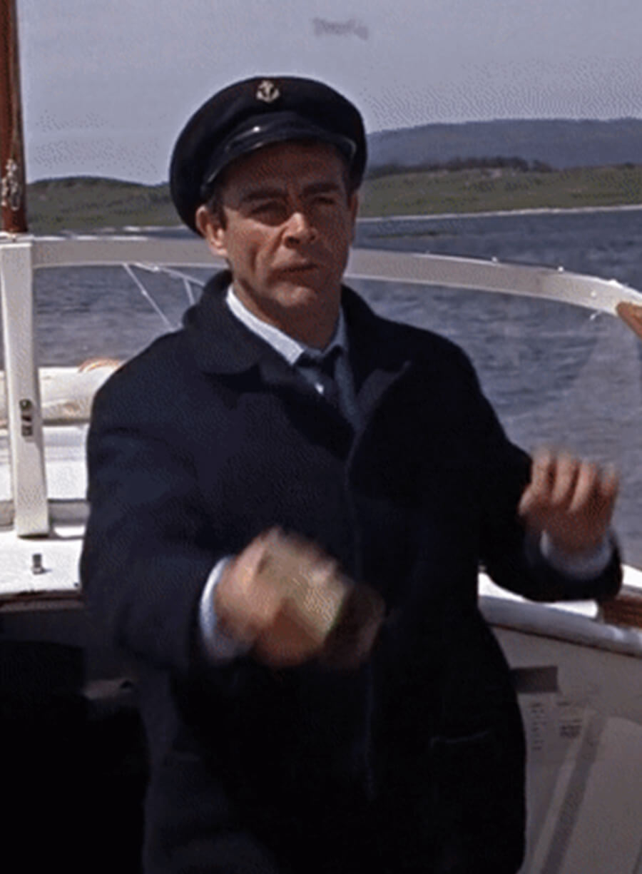 Harpoon James Bond Inspired Blue Wool Coat - From Russia With Love Style