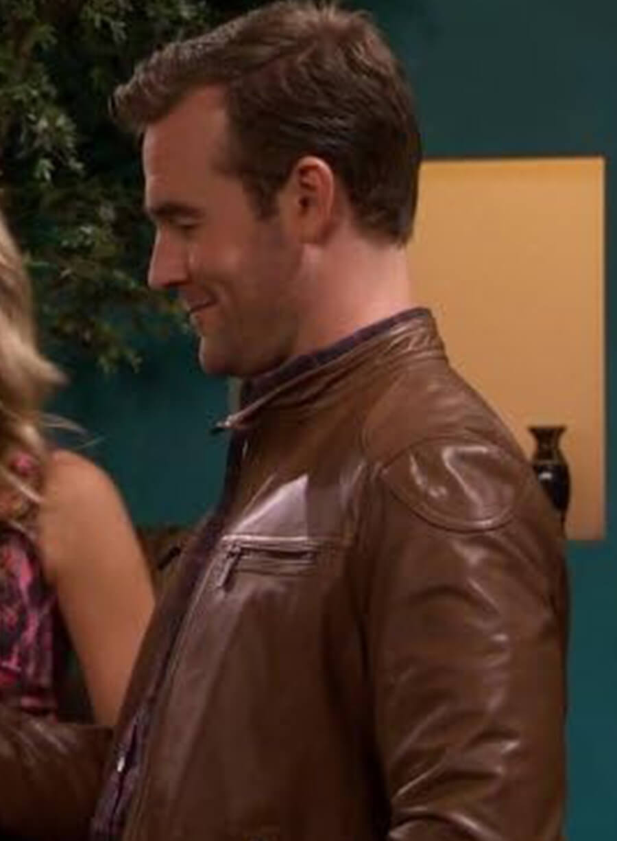 Harpoon James Van Der Beek Inspired Brown Real Leather Leather Jacket