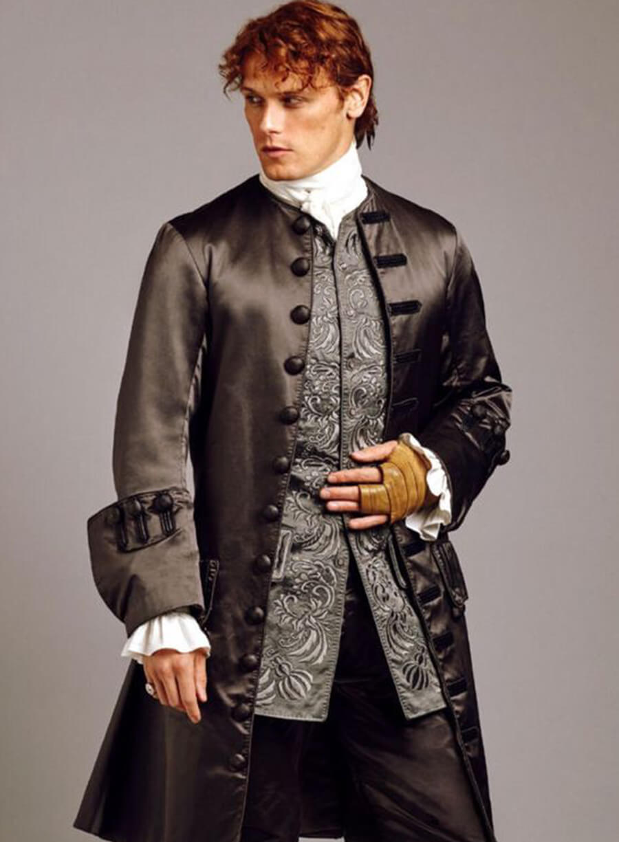 Harpoon Jamie Fraser Inspired Black Coat - Outlander Style