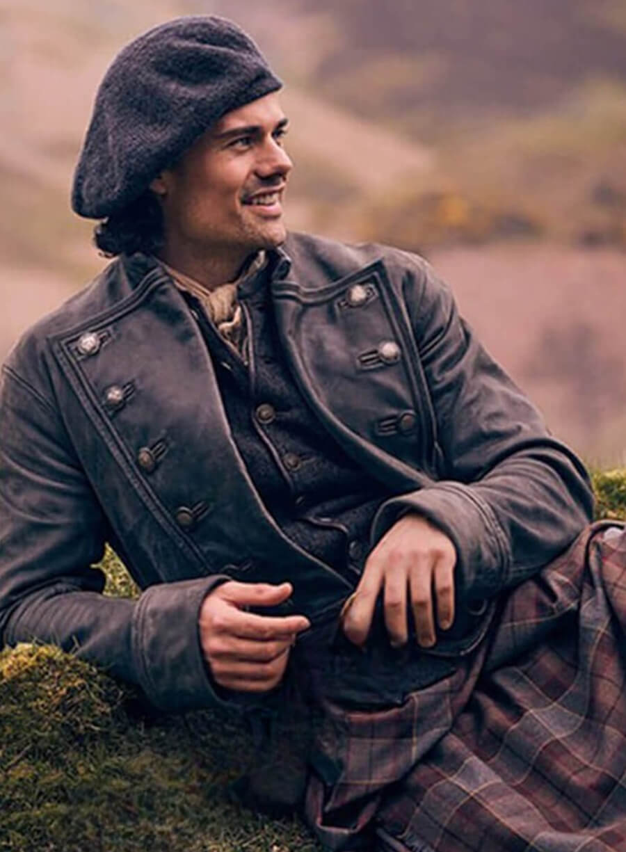 Harpoon Brian Fraser Inspired Black Leather Jacket - Outlander Blood of My Blood Style