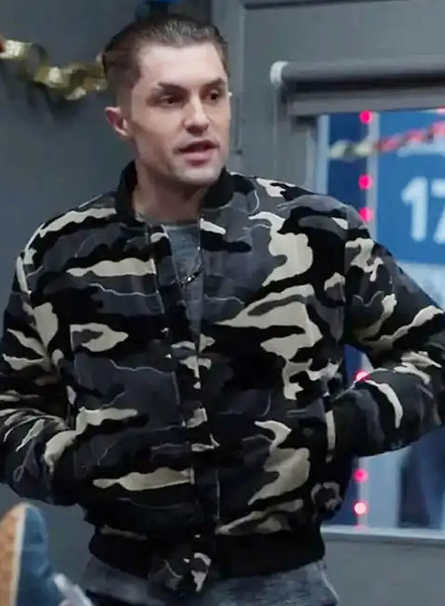Harpoon Jamie Tart Inspired Camouflage Leather Jacket - Ted Lasso Style