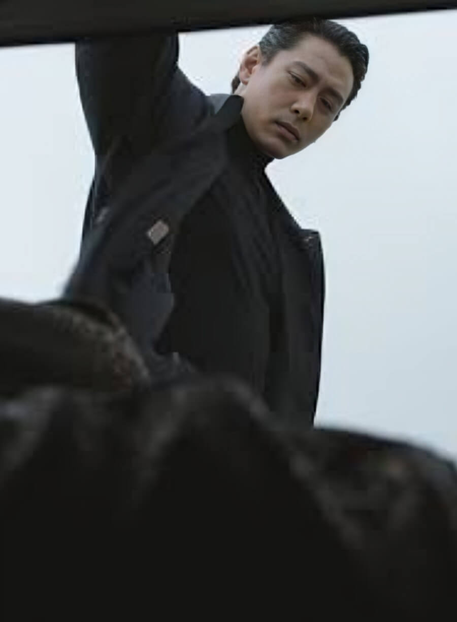 Harpoon Jang Kyu Inspired Black Leather Jacket - The Recruit S02 Style