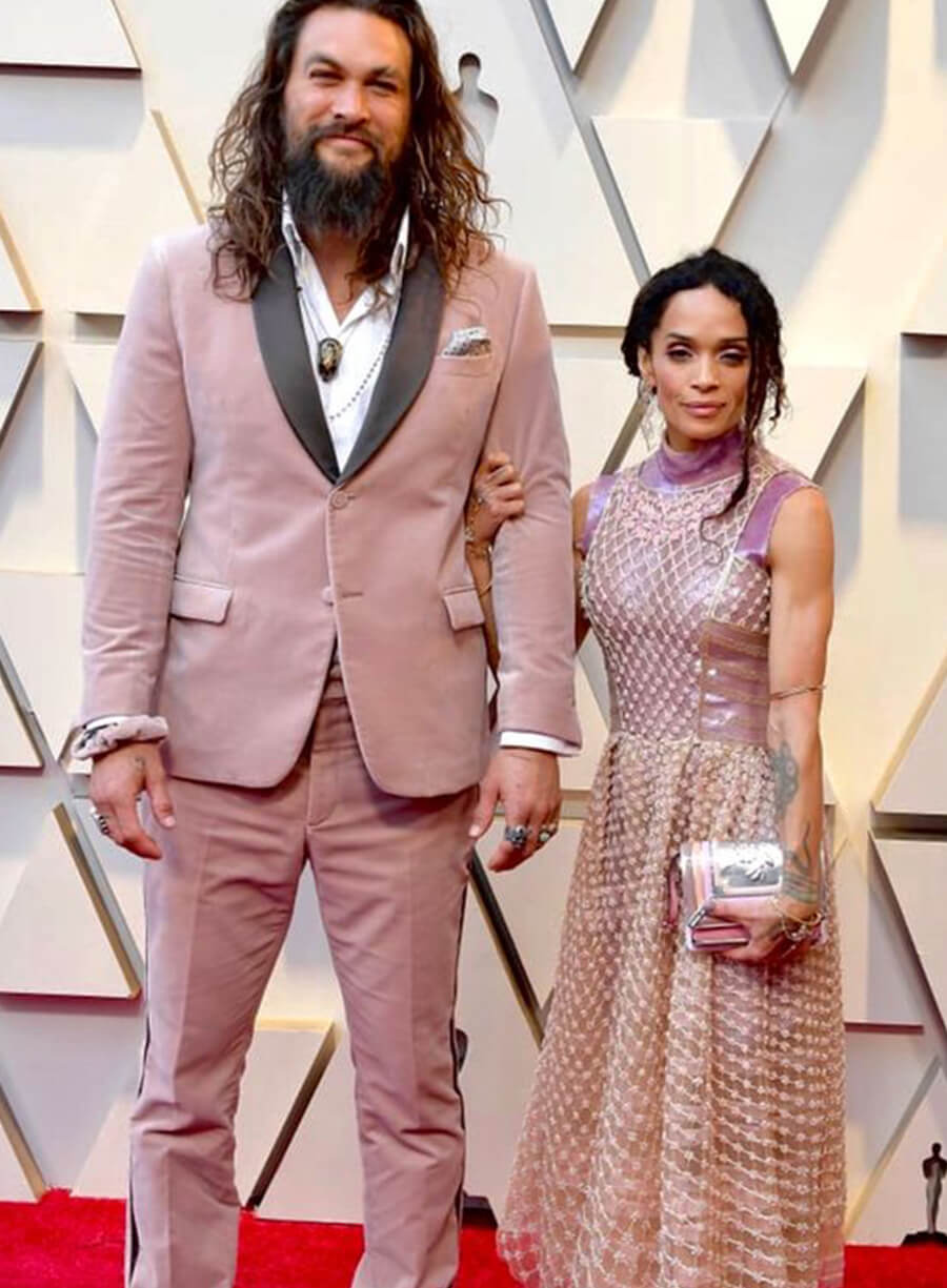 Harpoon Jason Momoa Inspired Pink Velvet Fabric Leather Jacket