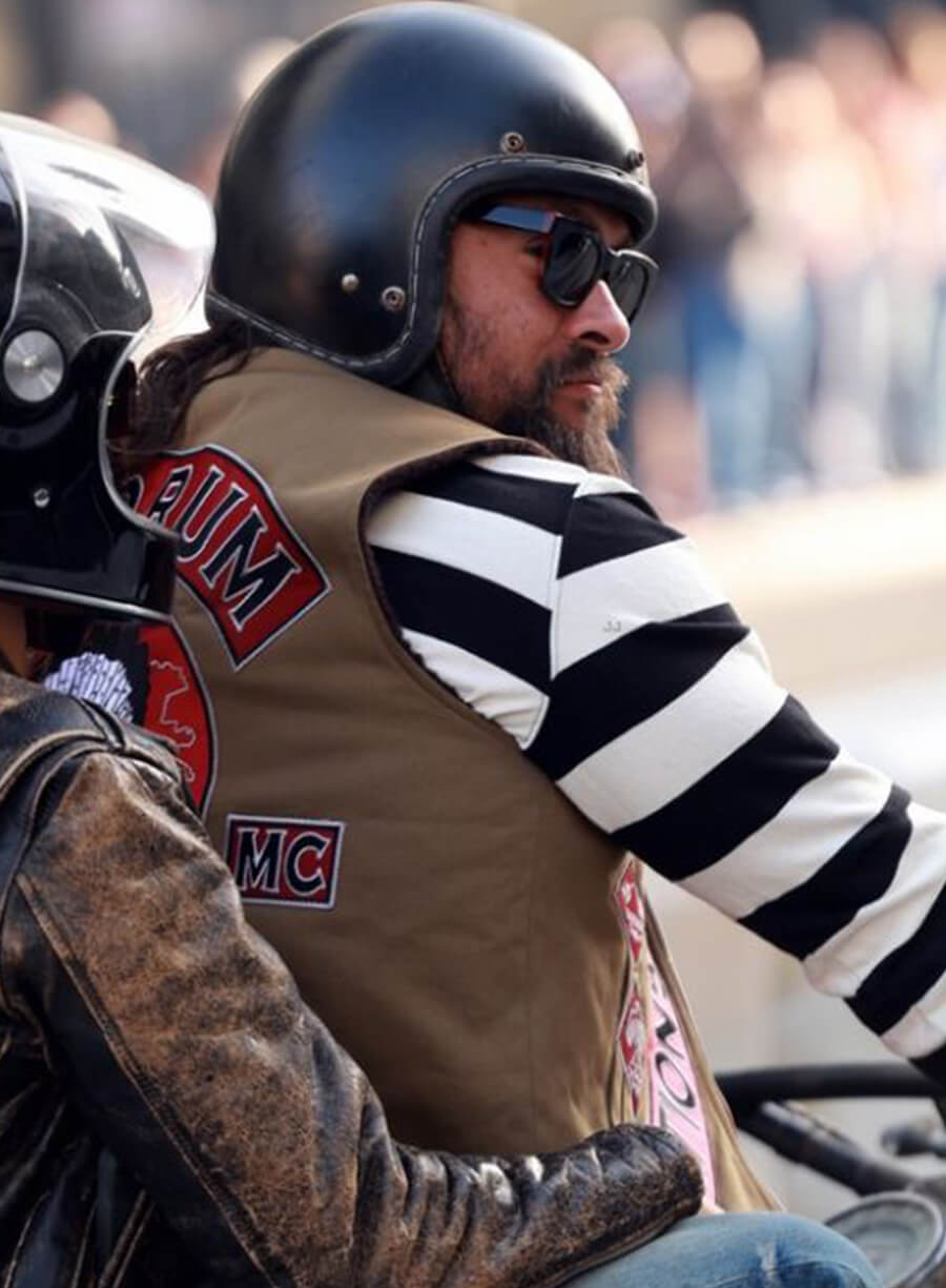 Harpoon Jason Momoa Inspired Brown Biker Jacket - The Bikeriders Premiere Style