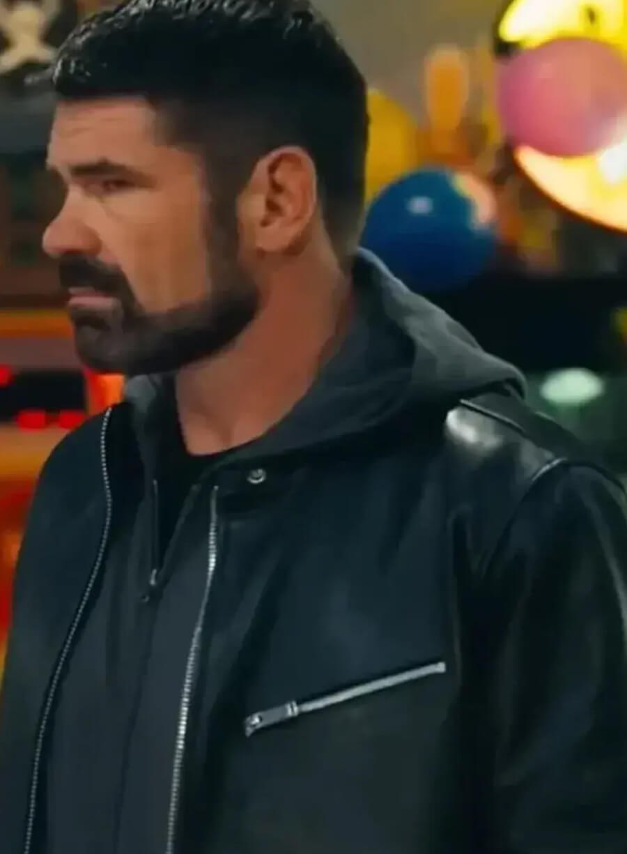Harpoon Clive Inspired Black Leather Jacket - Playdate 2025 Style