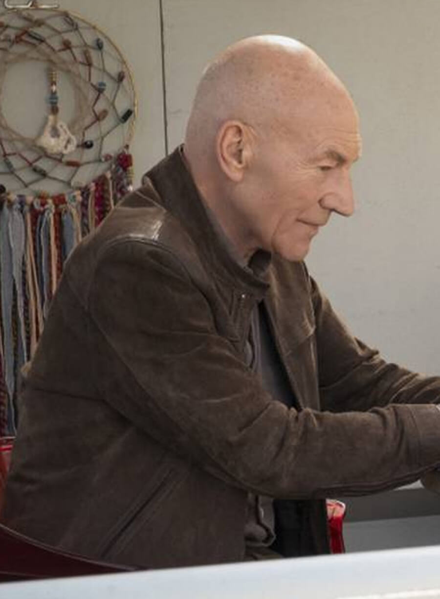 Harpoon Patrick Stewart Jean-Luc Picard Inspired Brown Real Leather Leather Jacket - Star Trek Picard Style