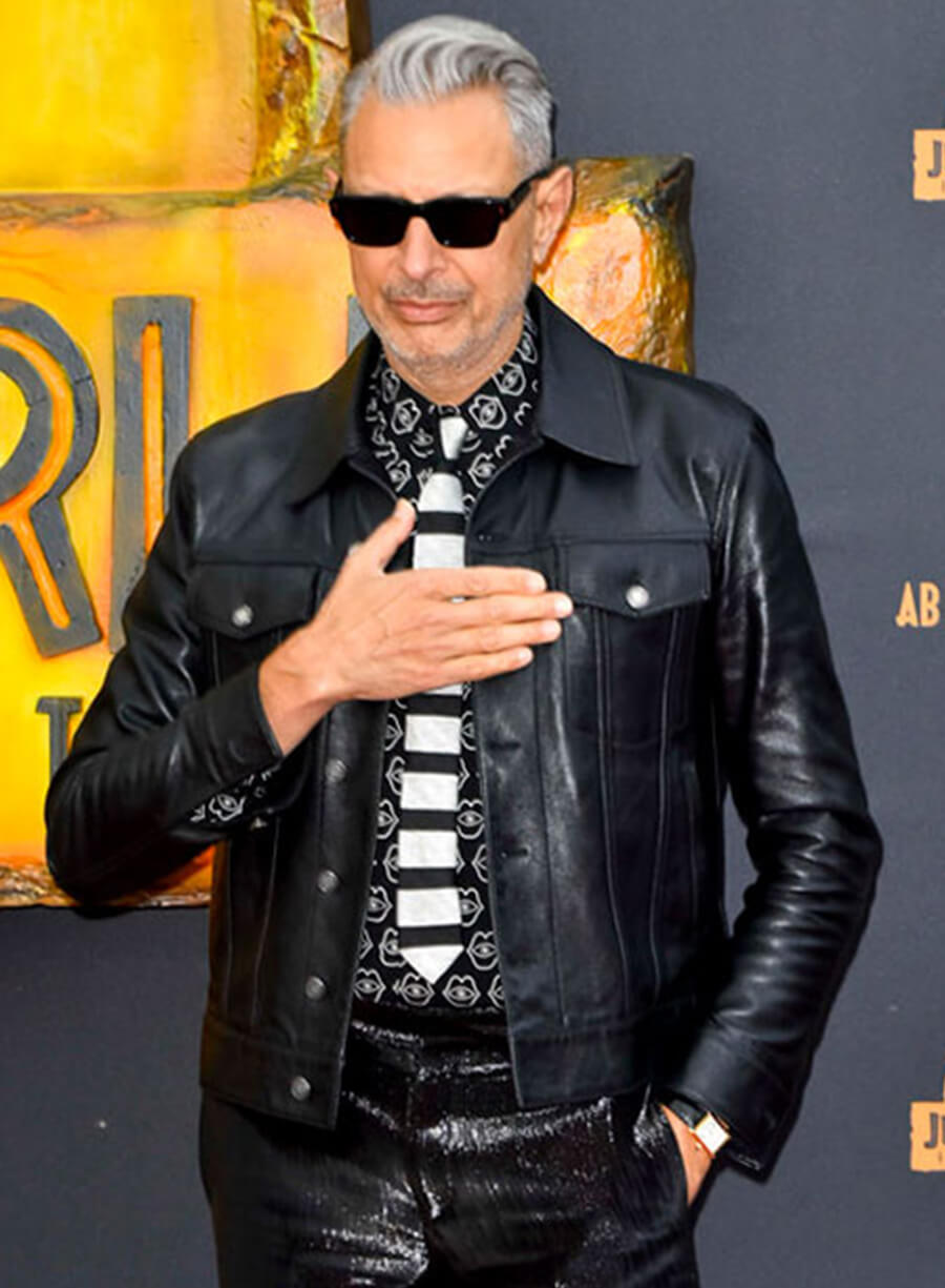 Harpoon Jeff Goldblum Inspired Black Leather Jacket