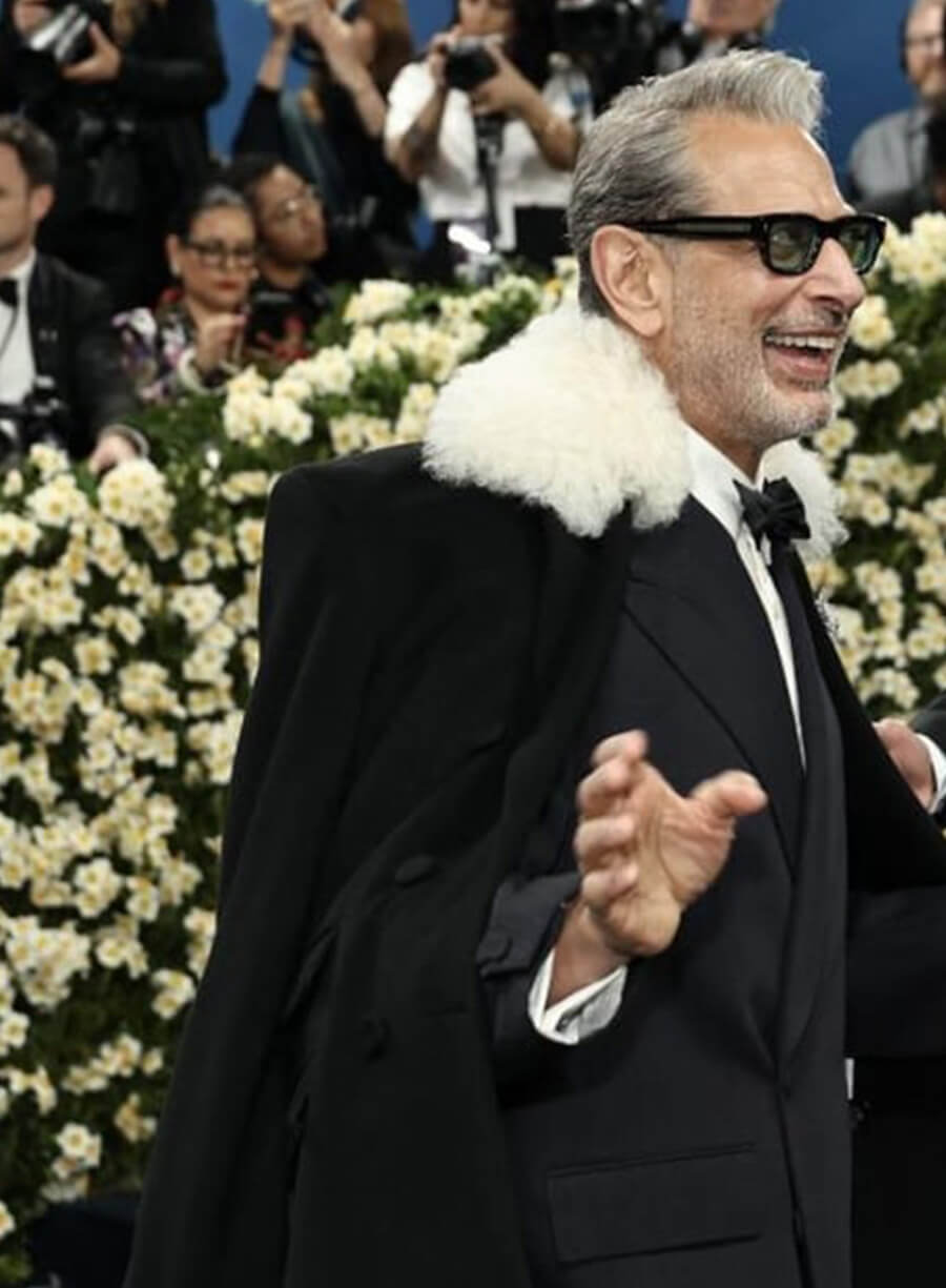 Harpoon Jeff Goldblum Inspired Black Wool Coat - Met Gala 2025 Style