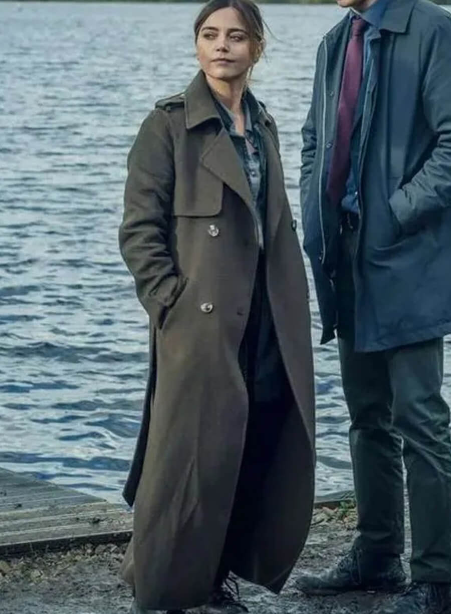 Harpoon Ember Inspired Grey Fabric Coat - The Jetty Tv Series Style