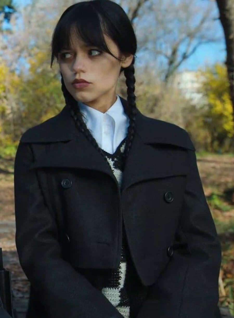 Harpoon Wednesday Adams Inspired Black Wool Jacket