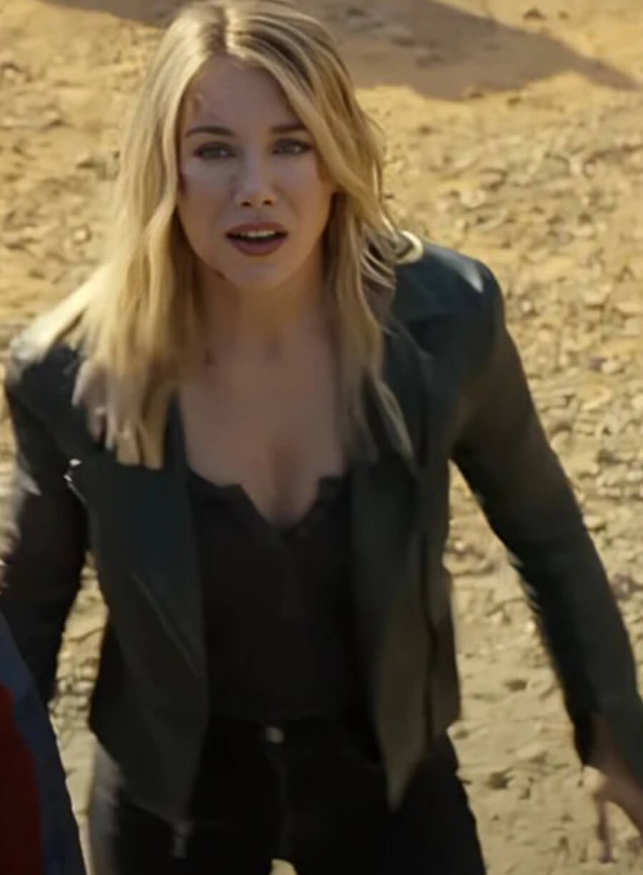 Harpoon Emilia Harcourt Inspired Black Real Leather Leather Jacket - Peacemaker S02 Style