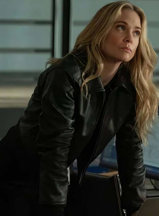Harpoon A.J. Cook Inspired Black Real Leather Leather Jacket - Criminal Minds Tv Series Style