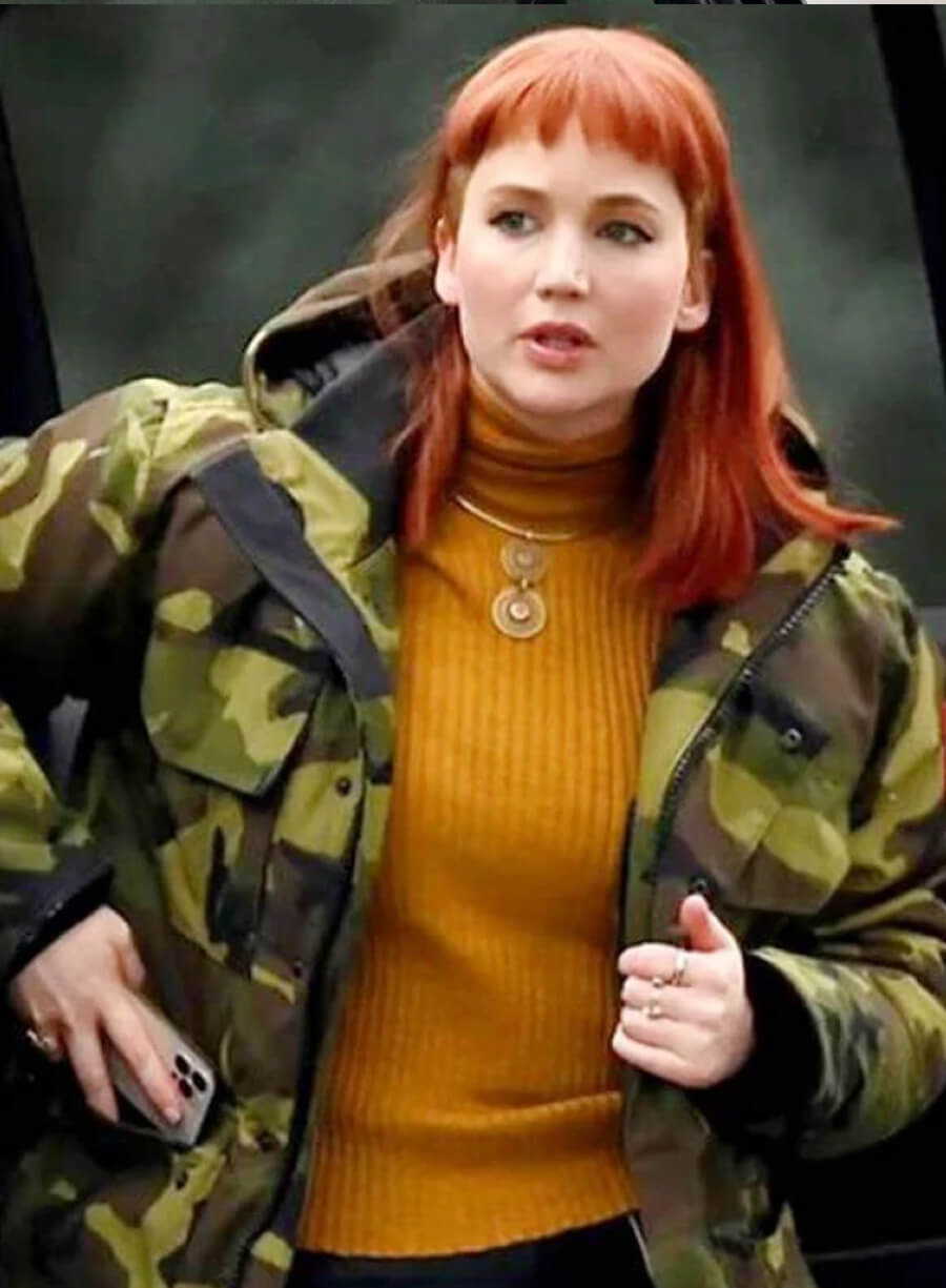 Harpoon Kate Dibiasky Inspired Camouflage Green Hooded Jacket - Don't Look Up Style