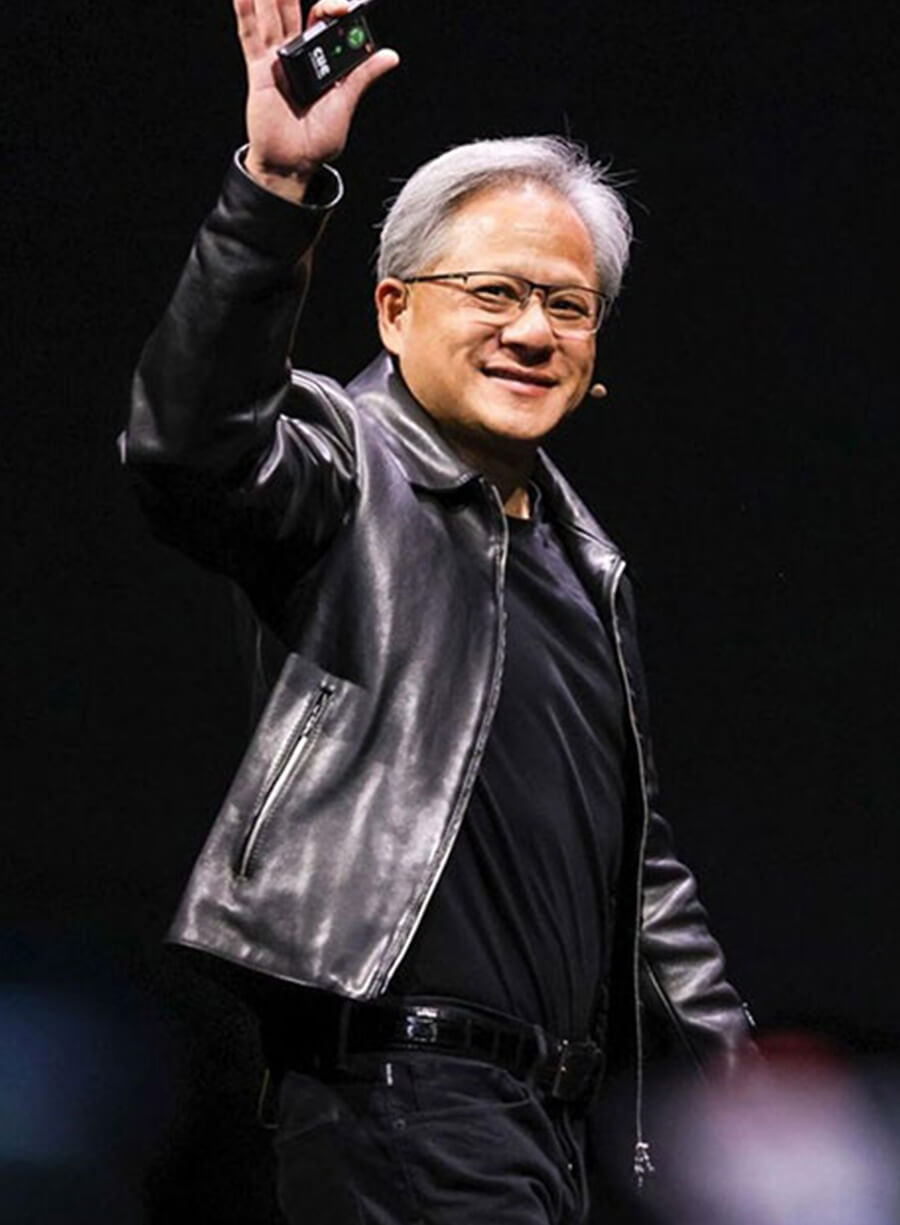 Harpoon Jensen Huang Inspired Black Leather Jacket