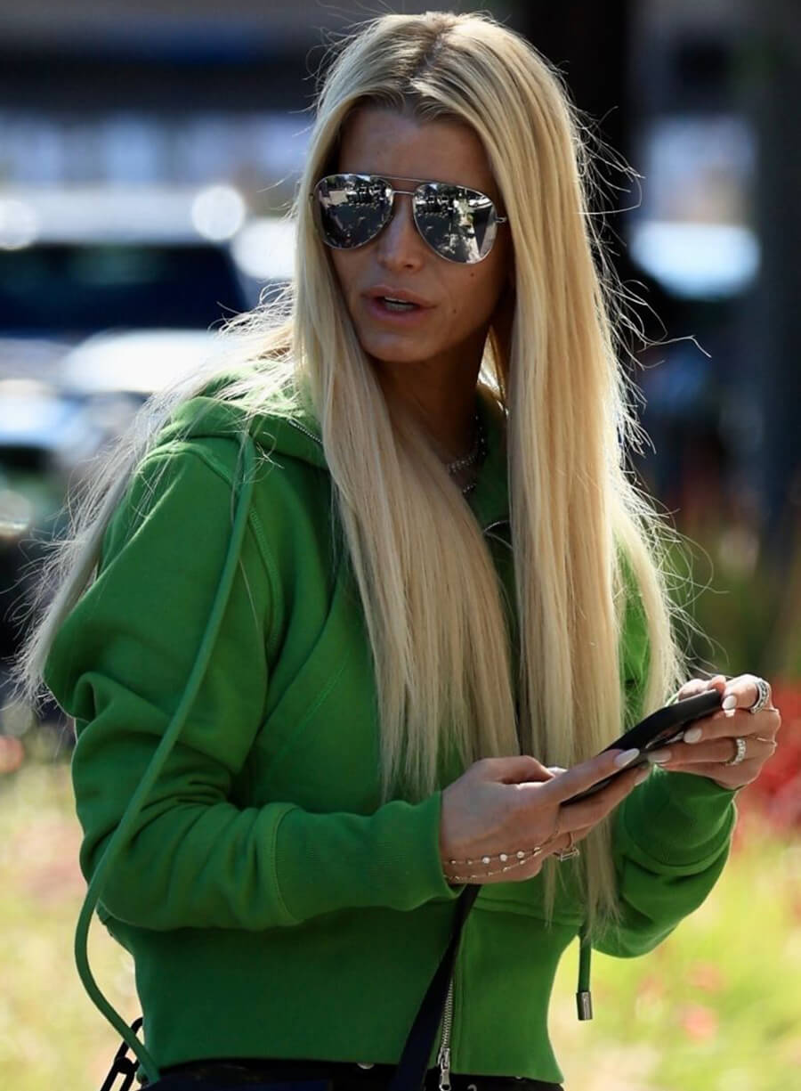 Harpoon Jessica Simpson Inspired Green Fleece Fabric Leather Jacket