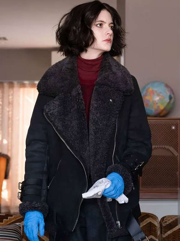 Harpoon Jet Slootmaekers Inspired Black Leather Jacket - Law & Order Organized Crime Style