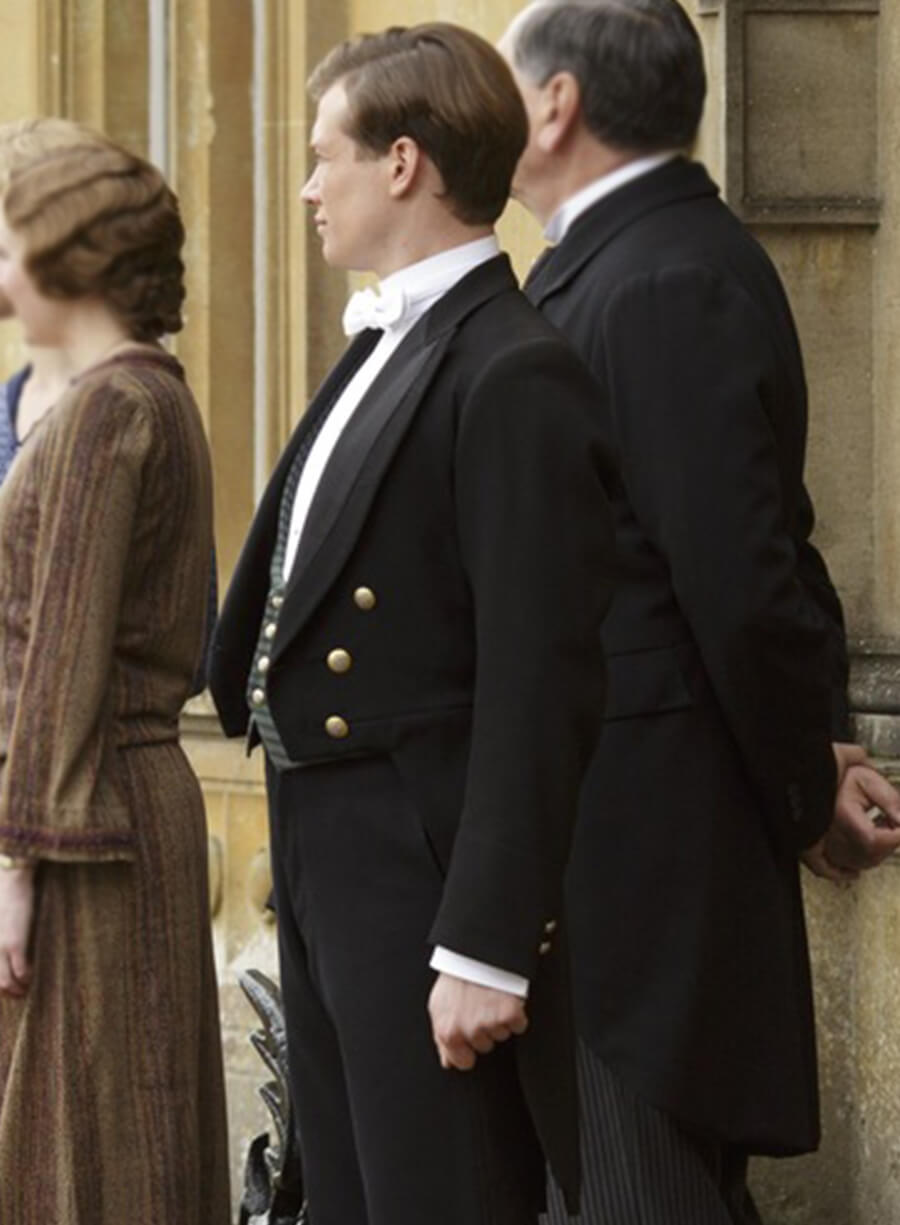 Harpoon Jimmy Kent Inspired Black Wool Coat - Downton Abbey Style